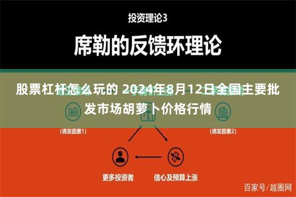 股票杠杆怎么玩的 2024年8月12日全国主要批发市场胡萝卜价格行情