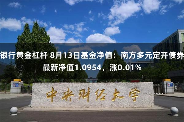 银行黄金杠杆 8月13日基金净值：南方多元定开债券最新净值1.0954，涨0.01%